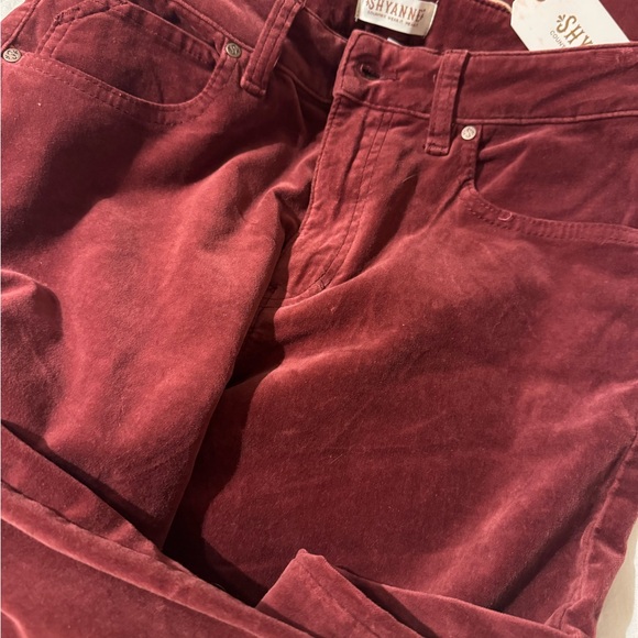 Shyanne high waisted velvet Burgundy Flare Pants - Picture 5 of 6